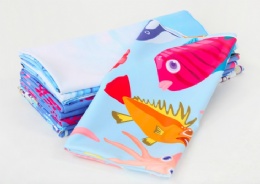 Printed microfiber suede towel